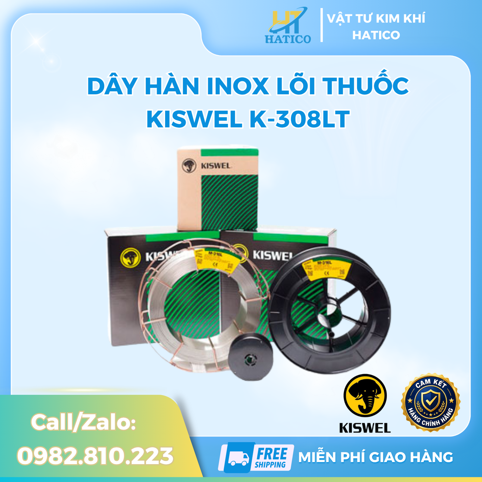 Dây hàn Inox lõi thuốc Kiswel K-308LT